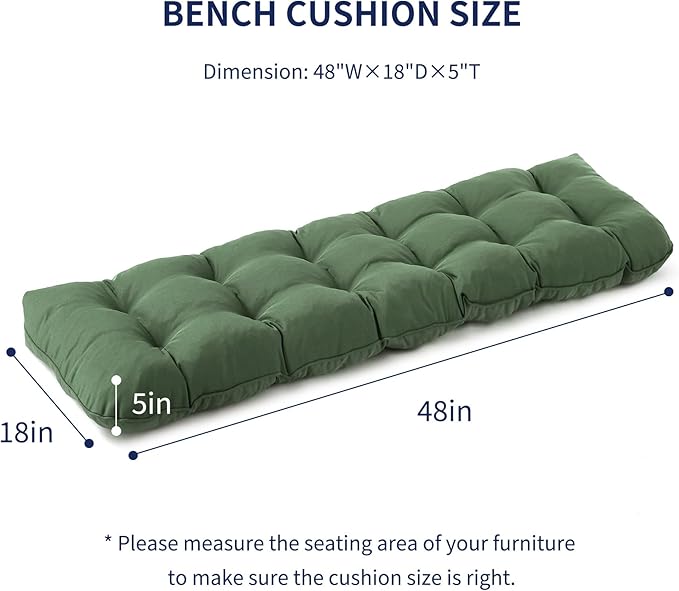 IPYNBAP Outdoor Bench Cushion, Waterproof Bench Cushion - Image 2