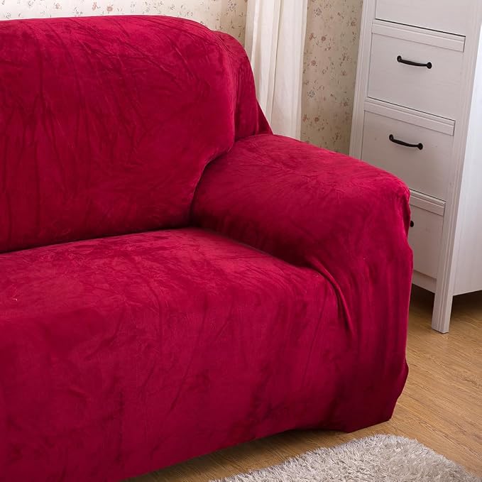 vctops 1-Piece Velvet Plush Stretch Chair Sofa Slipcover Soft Fuzzy Fluffy - Image 5