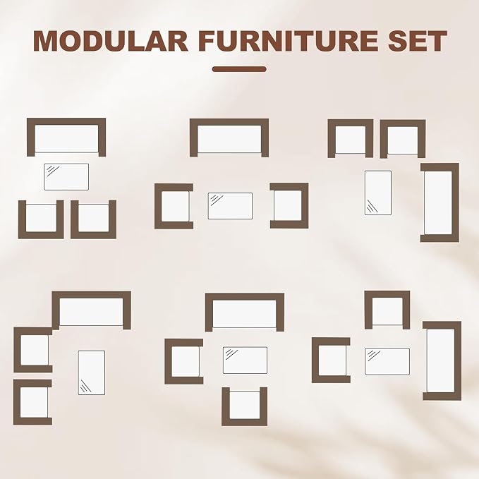4-Piece Outdoor Furniture Set, PE Rattan Wicker Chairs - Image 6