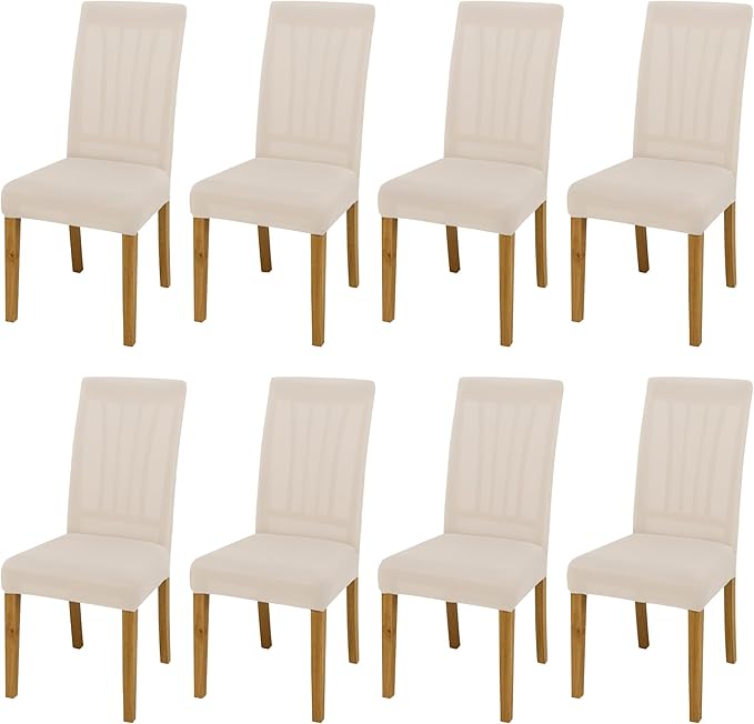 BIETYONE Stretch Dining Chair Covers Set of 8, Soft Removable Washable Kitchen by BIETYONE
