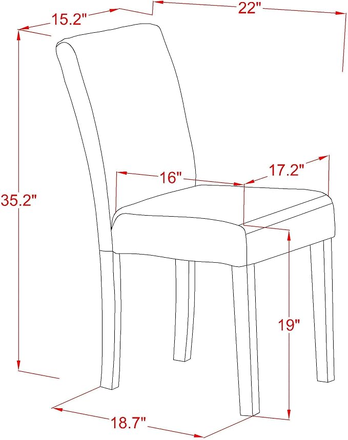 East West Furniture ABP1T73 Abbott Parson Dining Room Chairs - Image 3