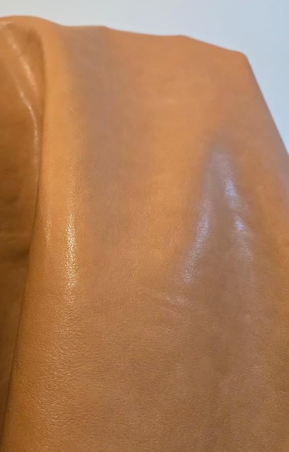 Camel Soft Faux Leather Fabric PU Leather by The Yard Synthetic Pleather 0.9 mm by NATLeathers