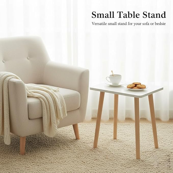 FORAOFUR White End Tables Set of 2, Small Side Tables Accent Tables Living Room - Image 5