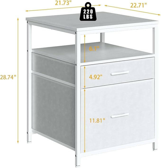 Herture Mini Fridge Stand with 3 Storage, Mini Fridge Cabinet, Beverage Fridge - Image 2