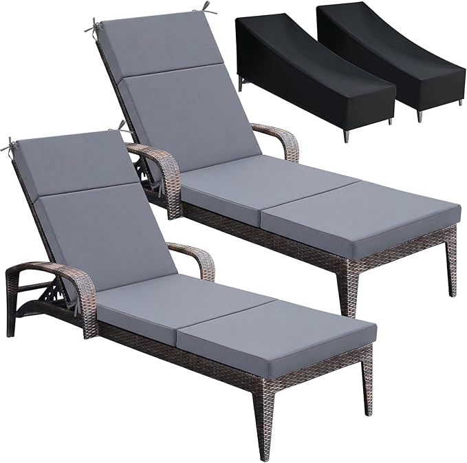 Patelai 2 Set Outdoor Chaise Lounge Cushions by Patelai