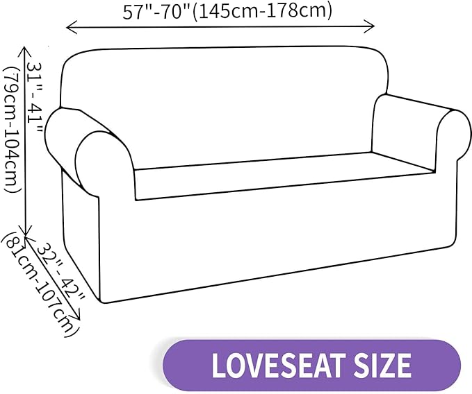 ZNSAYOTX Super Stretch Loveseat Covers, New Striped Love Seat Slipcover - Image 6