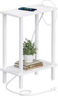 TUTOTAK Small End Table with Charging Station, Narrow Side Table with USB Ports by ChoosetutotakFurnitureBuildYourCozyHome