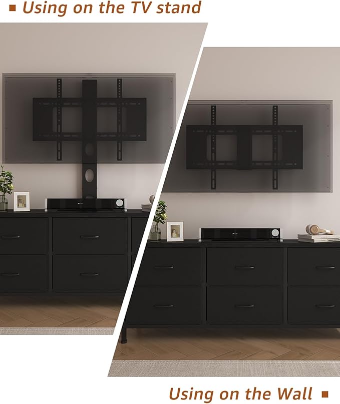 TV Stand with Mount, Fabric Dresser with 6 Drawers - Image 5