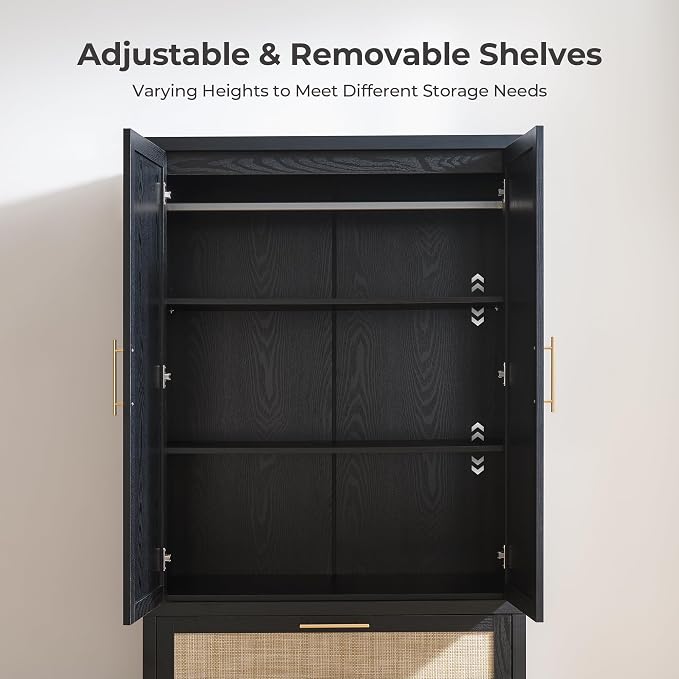 SICOTAS Larger Armoire Wardrobe Closet, Boho Armoire Clothes Organizer - Image 5