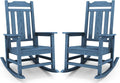 SERWALL Blue Outdoor Rocking Chair Set of 2, All Weather Patio Rocking Chair by SERWALL