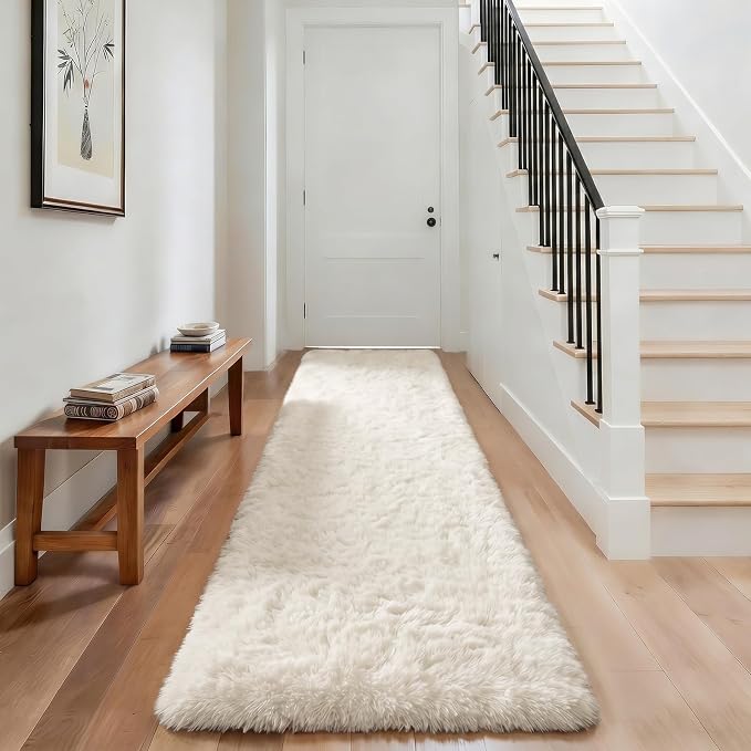 Ophanie Runner Rug for Hallway, 3x8 Washable Non-Slip Fluffy Soft Bedside Rugs by Ophanie