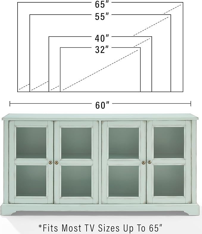 Crosley Furniture Holbrook Traditional Glass Door Sideboard Buffet Cabinet - Image 3