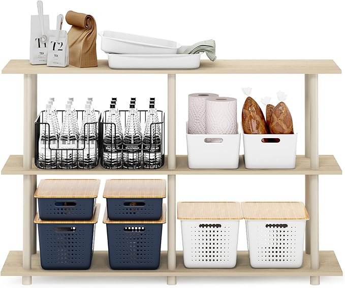 Furinno Turn-N-Tube No Tools 3-Tier Rectangle Side Display Rack, Bauhaus - Image 5