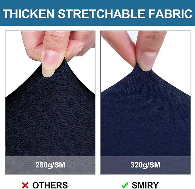 Smiry Waterproof Seat Covers for Dining Room Chairs Set of 6, Stretch Jacquard - Image 4