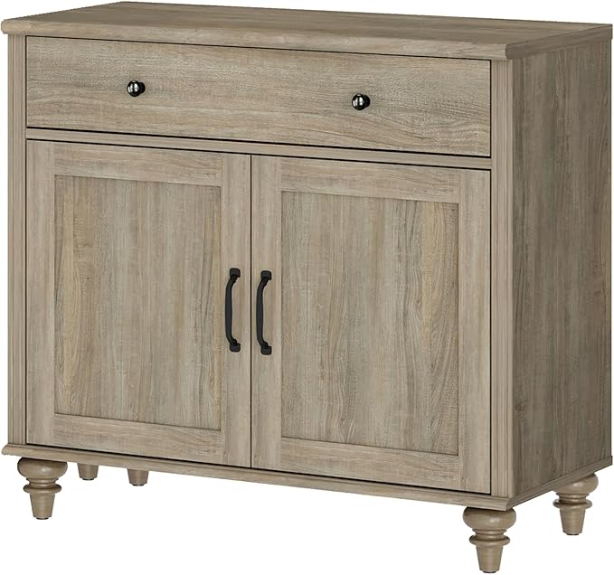 WAMPAT Buffet Cabinet with Doors & Drawer, Large Coffee Bar Table Wood Kitchen - Image 6