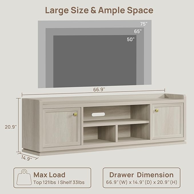 SICOTAS TV Stand Entertainment Center - Image 5