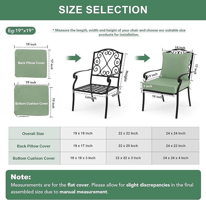 Summsun Outdoor Chair Cushions, Waterproof Back Pillow and Seat Cushion Set - Image 7