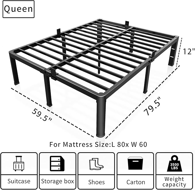 ROIL 12 inch Metal Queen Bed Frame - Image 3