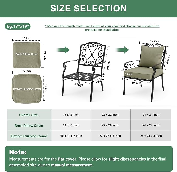 Summsun Water Resistant Outdoor Chair Cushions, Faux Linen Backrest and Deep - Image 7