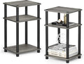 Furinno JUST Side Table Set of 2, 3-Tier Modern End Tables, Open Shelves Night by Furinno-FitsYourSpaceFitsYourBudget