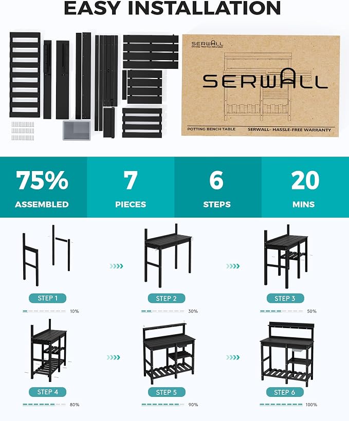 SERWALL Outdoor Potting Bench - Image 6