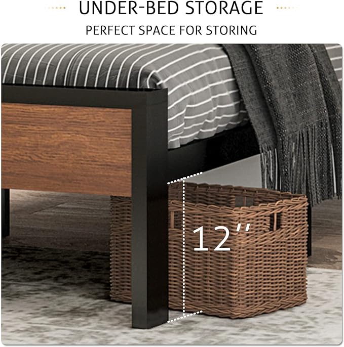 SHA CERLIN 14 Inch Full Size Metal Platform Bed Frame - Image 4