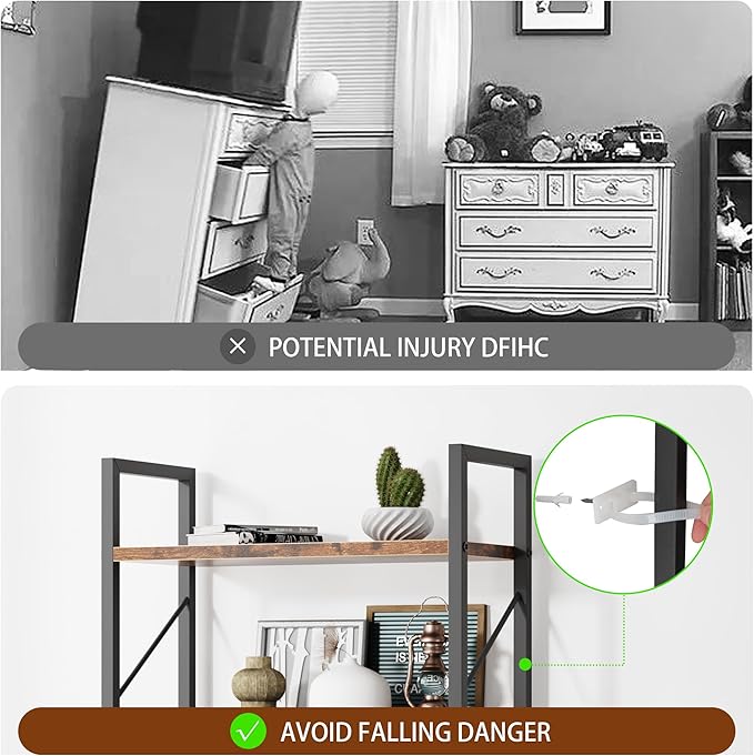 Shintenchi 5 Tiers Bookshelf, Classically Tall Bookcase Shelf, Industrial Book - Image 8