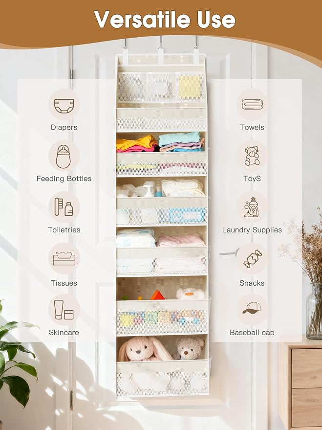 Criusia 2 Pack Over the Door Organizer, 6-Shelf Closet Hanging Storage - Image 9