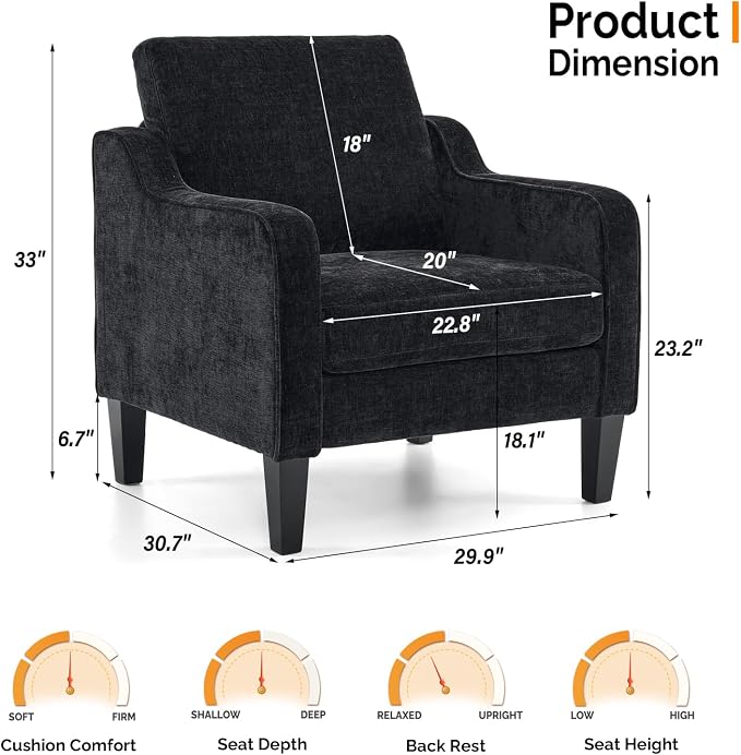 VINGLI Mid Century Modern Accent Chairs - Image 3