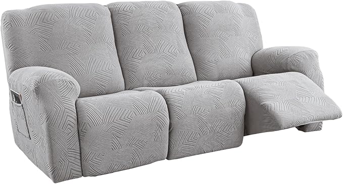 5-Piece Recliner Sofa Covers, Stretch Geometric Strokes Jacquard Recliner Sofa by Unknown