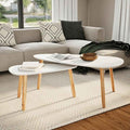 Gecheer Scandinavian Style Solid Pine Wood Coffee Table Set by Gecheer