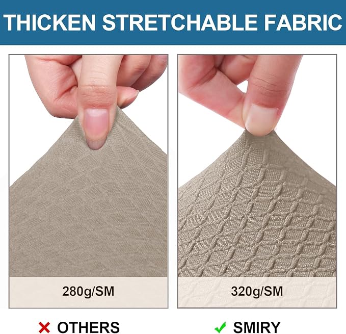Smiry Waterproof Seat Covers for Dining Room Chairs Set of 6, Stretch Jacquard - Image 4
