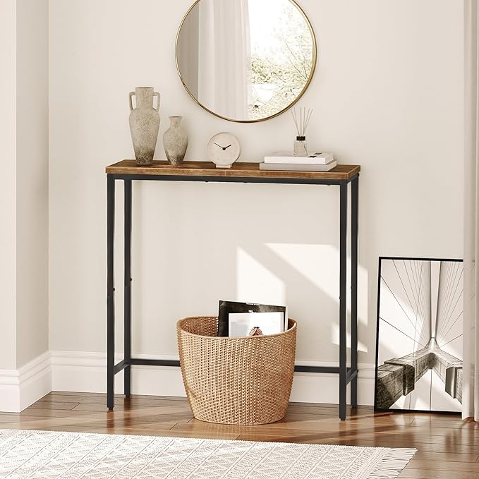 HOOBRO 2 Pack Narrow Console Table, 29.5" Small Entryway Table, Thin Long Sofa - Image 8