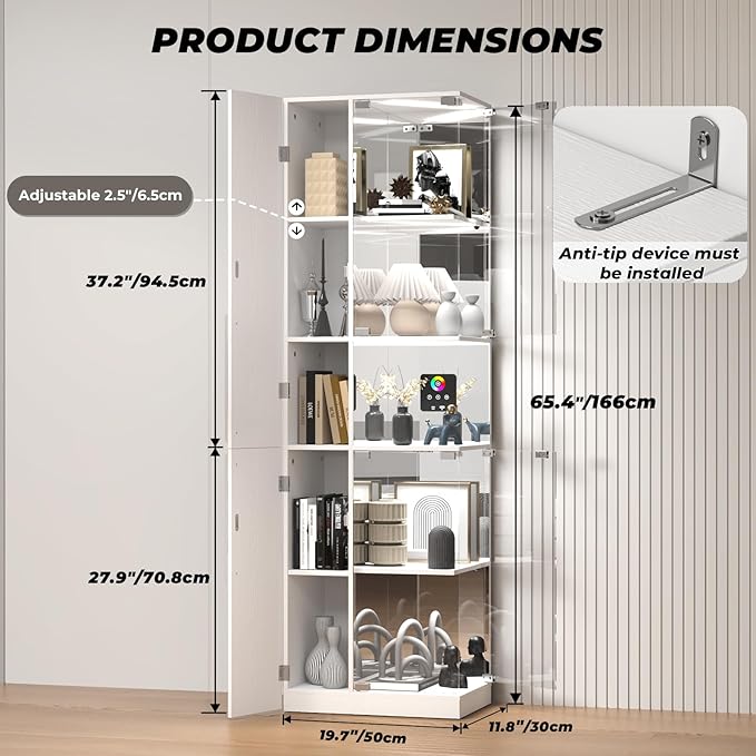 VersionTECH. Glass Display Cabinet - Image 2