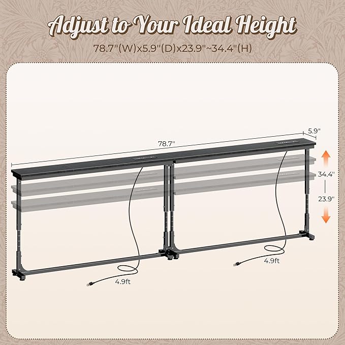 Huuger 78.7 Inch Behind Couch Table - Image 2