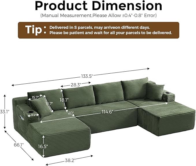 133" Oversized Cloud Boneless Sofa Couch - Image 2