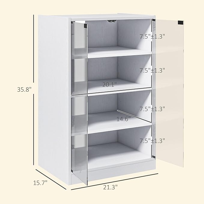 HOMCOM Media Cabinet, 4-Tier Stereo Cabinet - Image 3