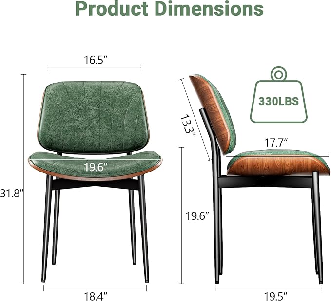 YaFiti Dining Chairs Set of 4, Dining Room and Kitchen Chairs, Mid Century - Image 2