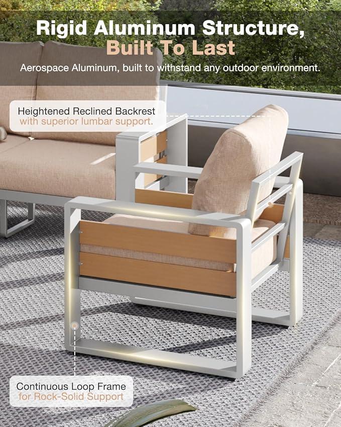 Aoxun Aluminum Patio Furniture Set - Image 6