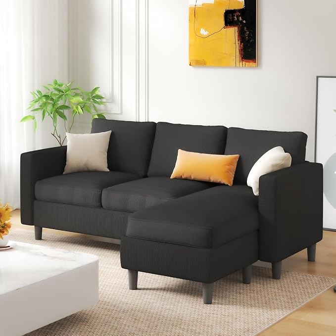 JAMFLY Couches for Living Room, 3-Seat Reversible Sectional Sofa - Image 3