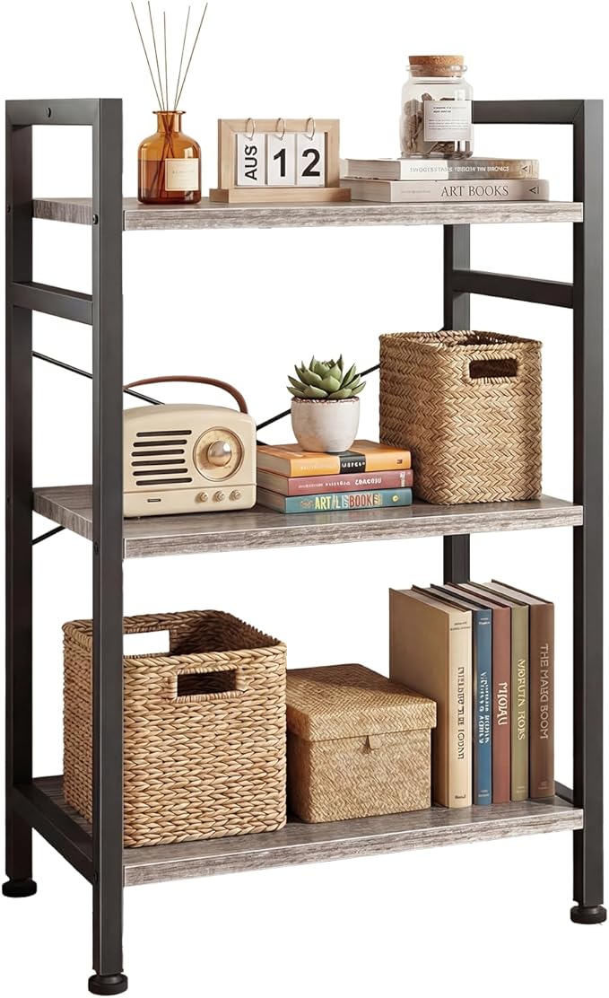DUMOS 3 Tiers Open Bookshelf, Classic Freestanding Tall Display Shelf, Sturdy by DumosLifestyle