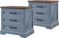 ACCOHOHO Farmhouse Nightstands Set of 2, 22 Inch Wide End Table by ACCOHOHO