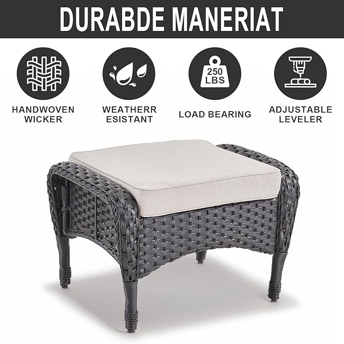 Belord 6 Pieces Wicker Patio Conversation Sets - Image 7