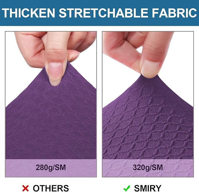 Smiry Waterproof Seat Covers for Dining Room Chairs Set of 4, Stretch Jacquard - Image 4