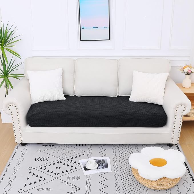 Smiry Waterproof Couch Cushion Covers, Stretch Jacquard Thick Sofa Cushion - Image 5