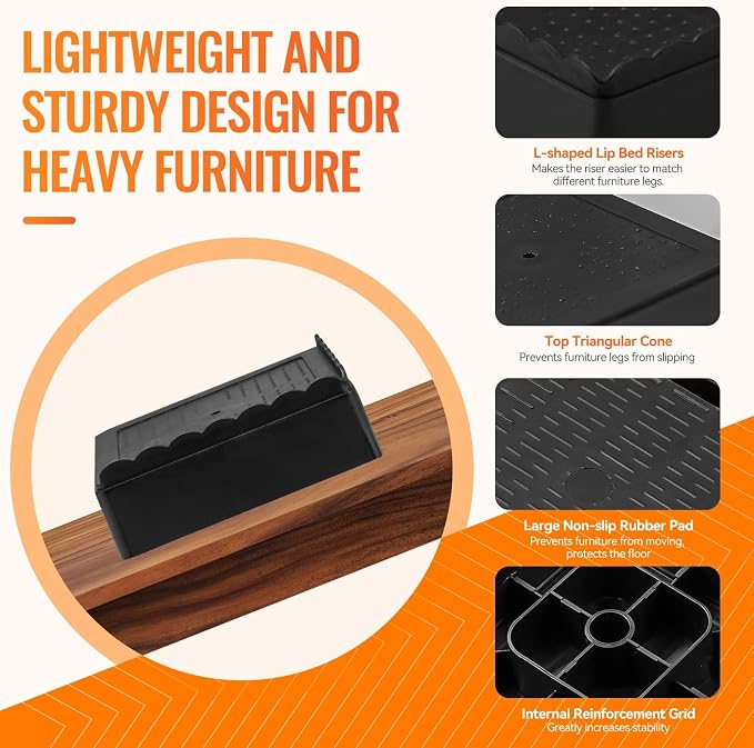 shouwuhho Furniture Risers, 12 Pack Bed Risers - Image 5