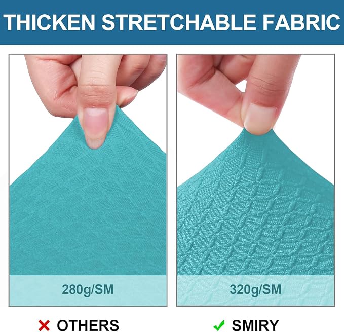 Smiry Waterproof Seat Covers for Dining Room Chairs Set of 2, Stretch Jacquard - Image 4