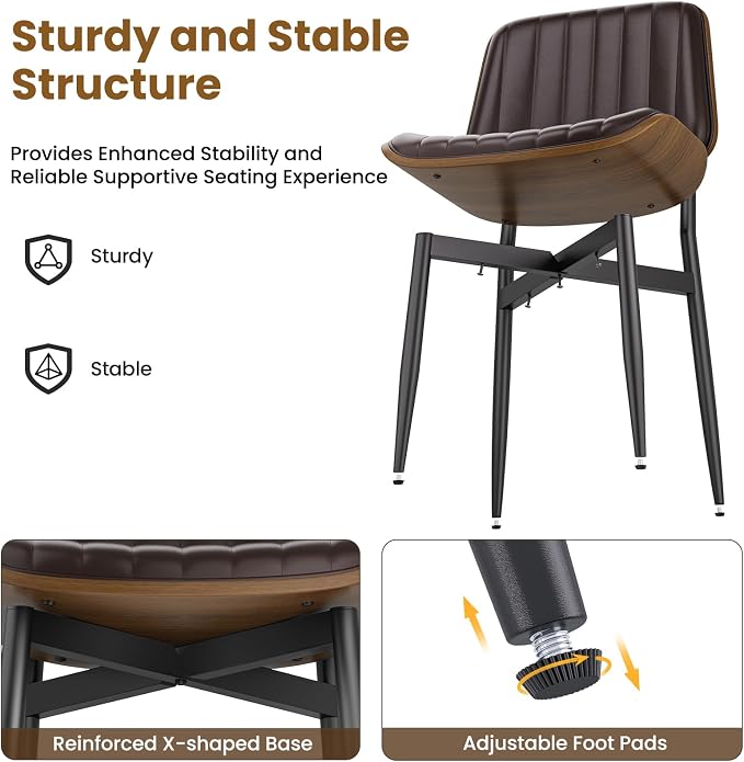 YaFiti Dining Chairs Set of 2, Mid Century Modern Dining Room Kitchen Chairs - Image 5