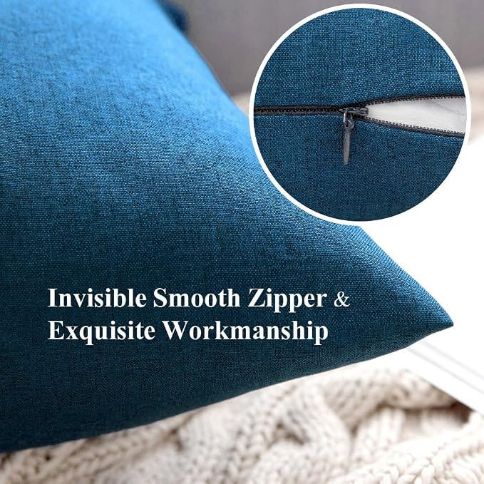 MIULEE Pack of 2 Decorative Outdoor Solid Waterproof Throw Pillow Covers Euro - Image 3