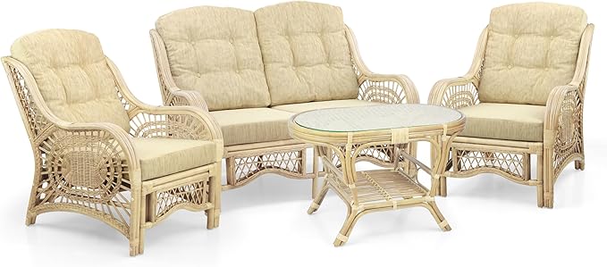 Malibu Lounge Loveseat Natural Color, Sofa Natural Rattan Wicker Handmade Design - Image 4